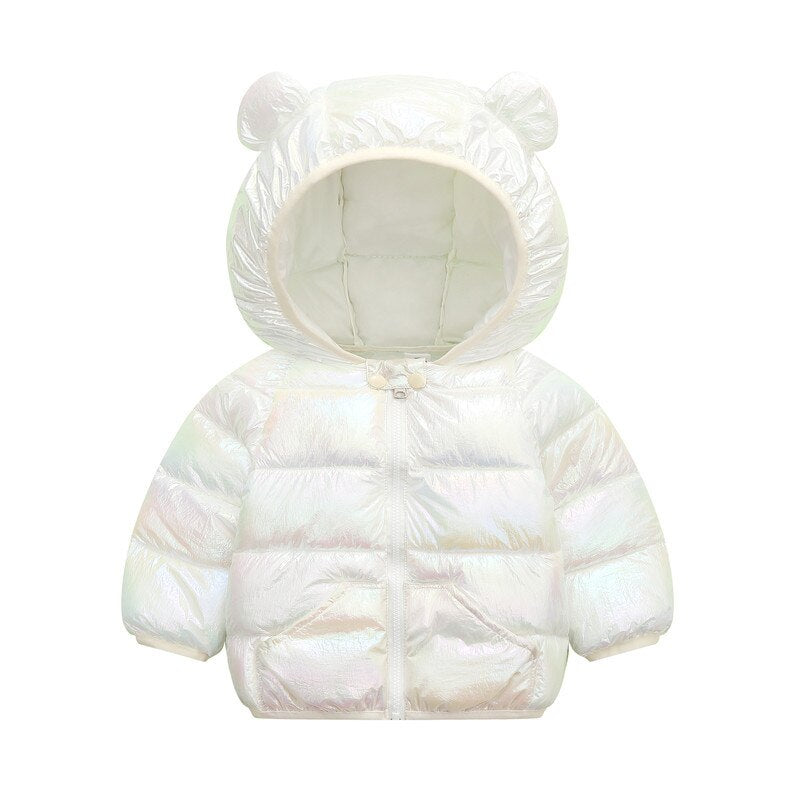 Excavator Toon Pattern Hooded Parka Jacket