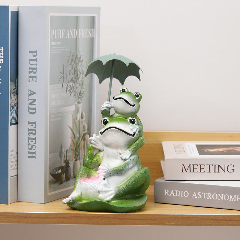 Frog Umbrella Resin Ornaments for Couples