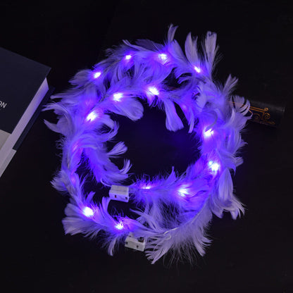 Wholesale Plush Luminous Goose Feather Wreath