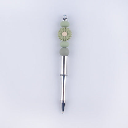 Beadable Pens Handmade Daisy Silicone Beaded Ballpoint Pen