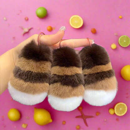 Raccoon Tail Plush Keychain