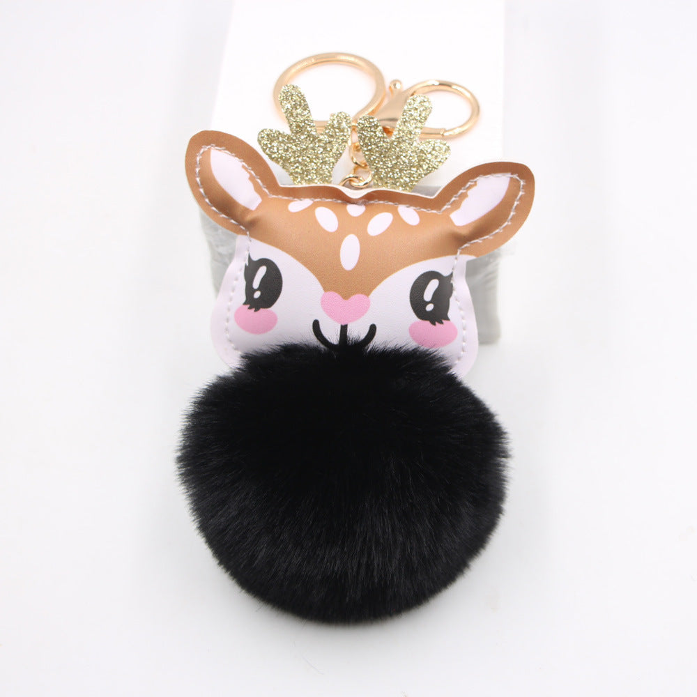 Christmas Cute Fawn Plush Keychain