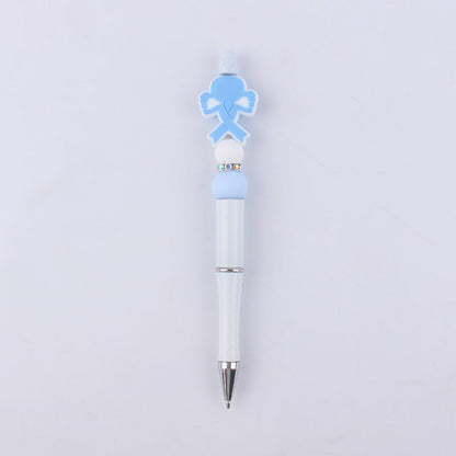 Pink Girls Silicone Beads Beaded Ballpoint Pen