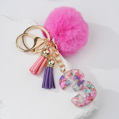 Resin Fur Ball Keychain