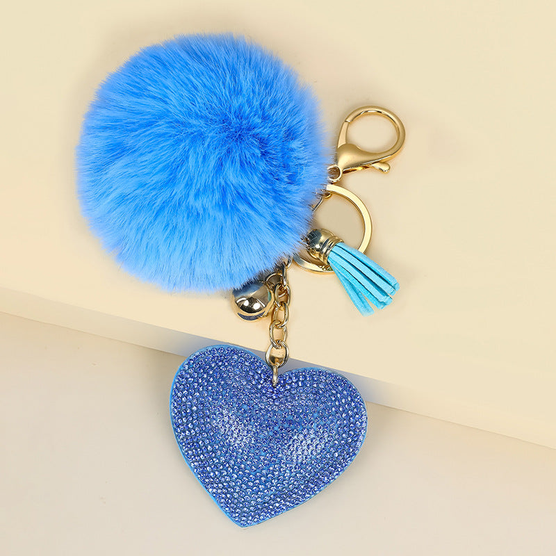 of 50pcs Velvet Inlaid Diamond Heart Tassel Zinc