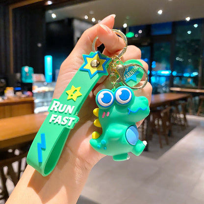 Cartoon Doll Big Eye Dinosaur PVC Soft Glue Keychain