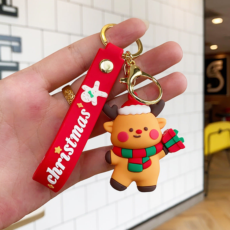 Christmas Cartoon Soft Santa Claus Christmas Tree Keychain