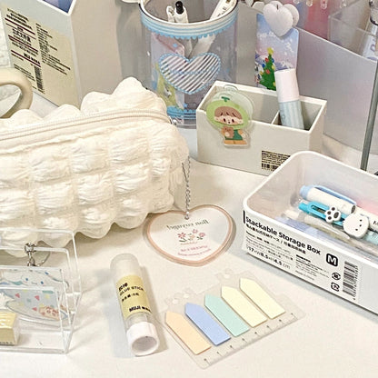 White Large Capacity Simple Pen Bags