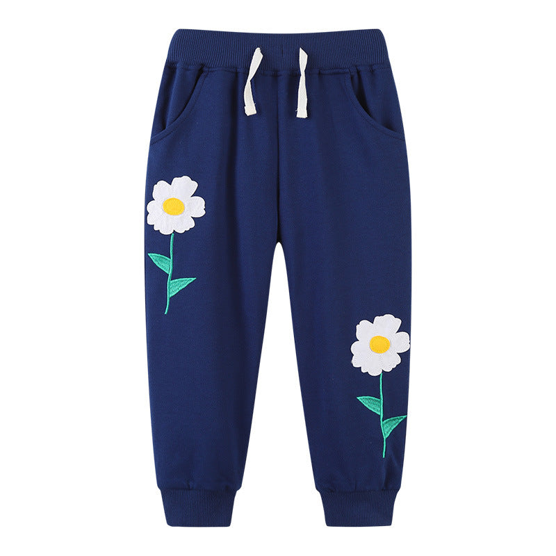 Children's sweatpants embroidered pocket children's pants