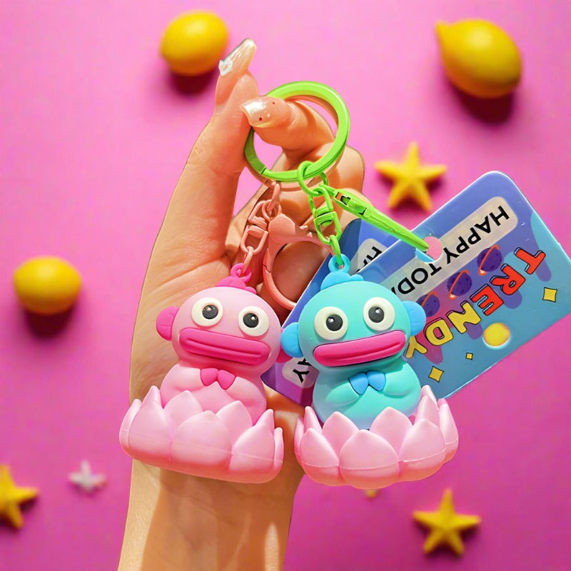 Cartoon Lotus Fish PVC Soft Glue Keychain