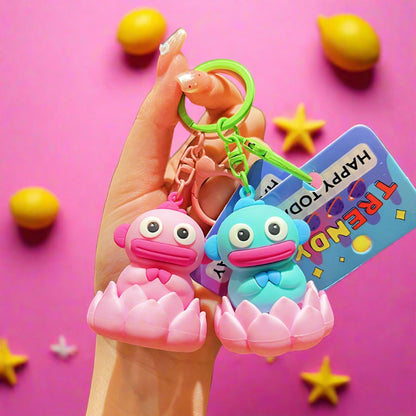 Cartoon Lotus Fish PVC Soft Glue Keychain