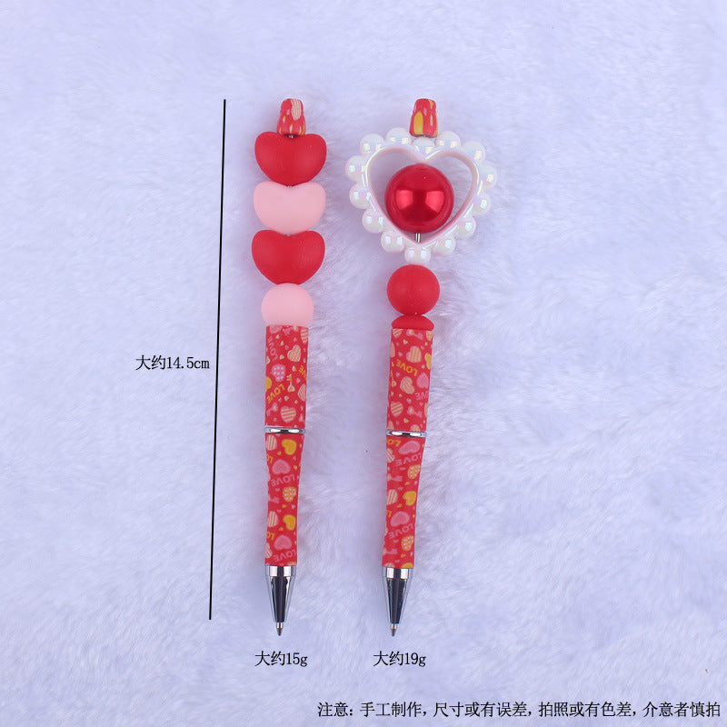 Beaded Pens Valentine's Day Love Silicone Handmade Beaded