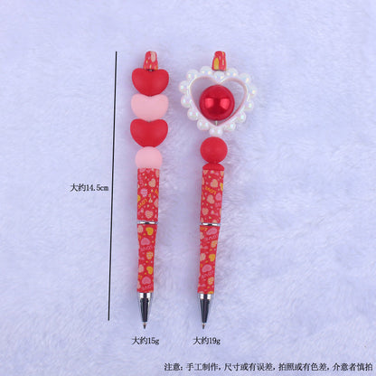 Beaded Pens Valentine's Day Love Silicone Handmade Beaded
