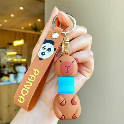 Cartoon Cute Keychain Creative Silicone Retractable Keychains
