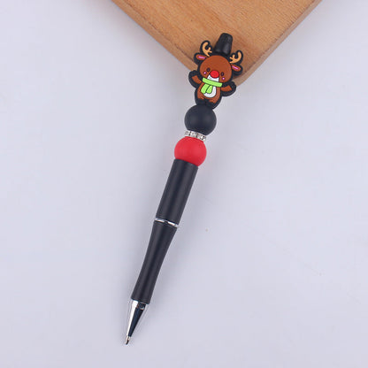 Cartoon Christmas Silicone Handmade Plastic Beaded Pen