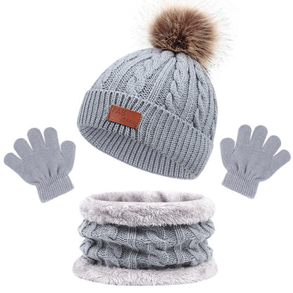 Wholesale Acrylic Variegated Children's Hats, Scarves, Gloves, Three Piece Set