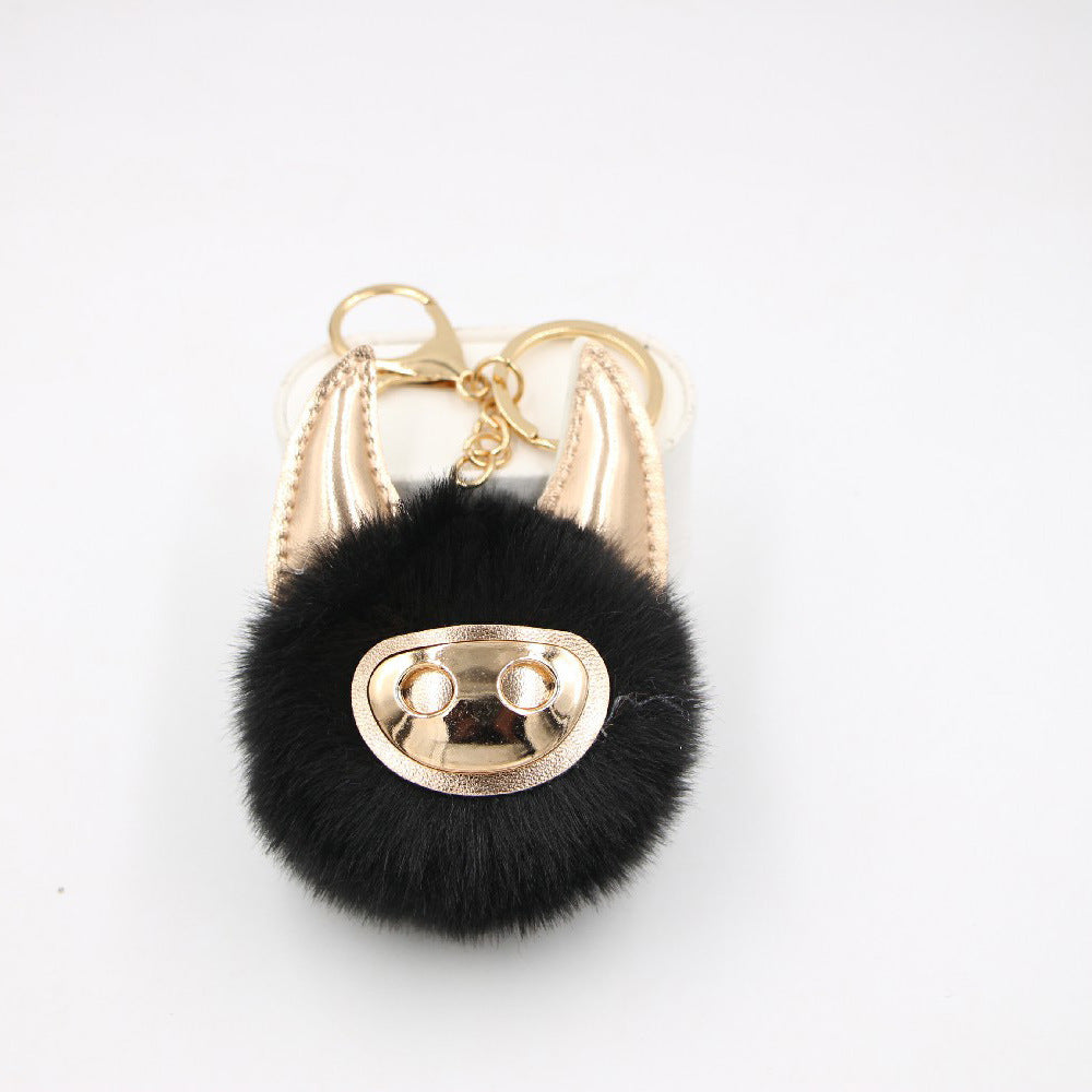 Shiny Cute Pig Plush Ball Bag Accessories Pendant