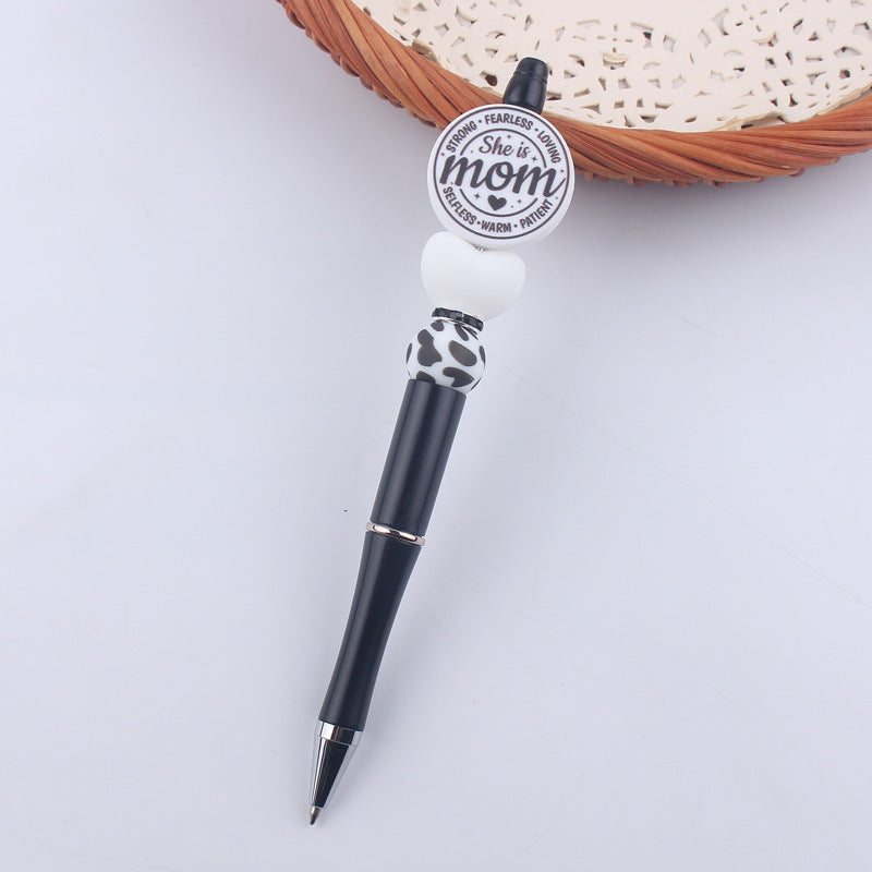 Beaded Pens Black Silicone Beaded Pen
