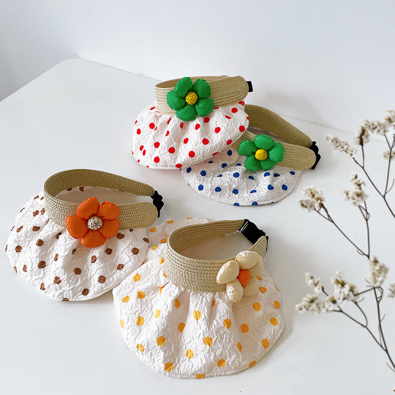 Cotton Summer Kids Quick-dry Flower Empty Top Hat