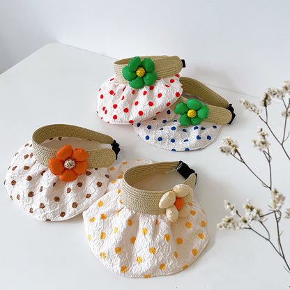 Cotton Summer Kids Quick-dry Flower Empty Top Hat