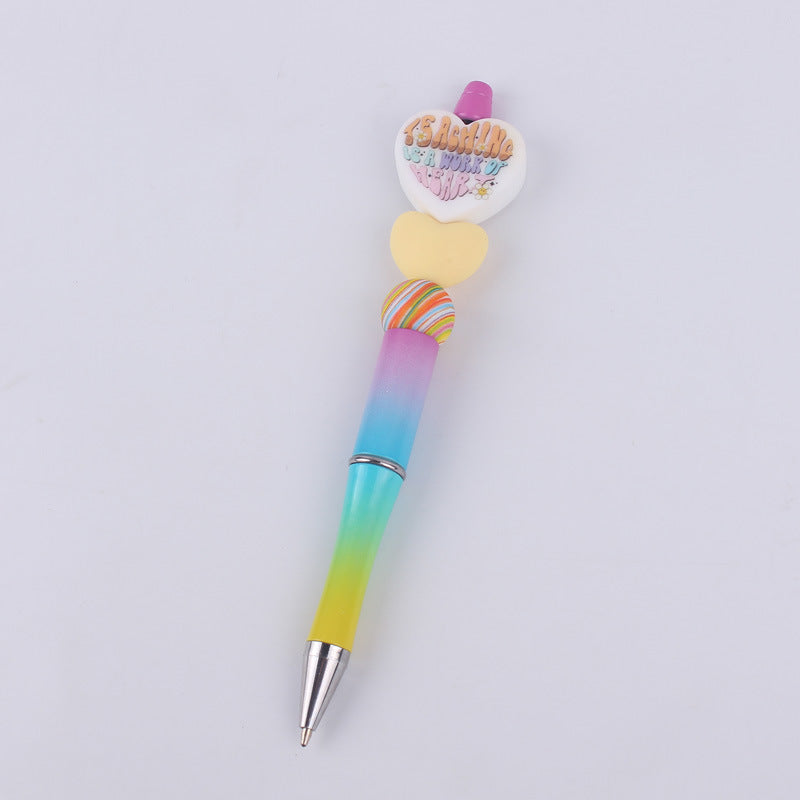 Cartoon Love Series Beadable Silicone Beaded Ballpoint Pen