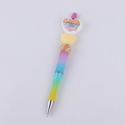 Cartoon Love Series Beadable Silicone Beaded Ballpoint Pen