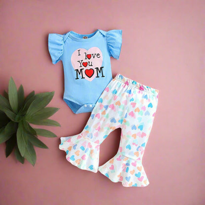 Polyester Jumpsuit Flare Pants Two Piece Set