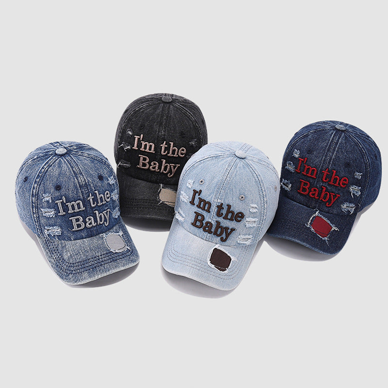 Cotton Embroidered Letter Hole Children's Baseball Caps