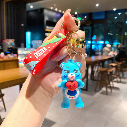 Cartoon Cute Love Bear Keychains Silicone Creative Keychain