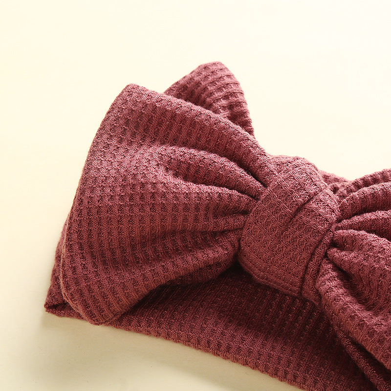 Wholesale Big Bow Baby Double Layer Waffle Headband