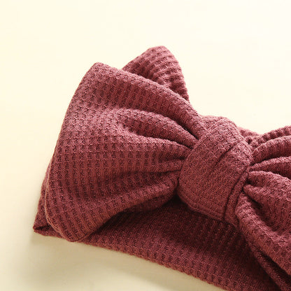 Wholesale Big Bow Baby Double Layer Waffle Headband