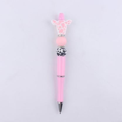 Cartoon Cow Head Cow Pattern Silicone Bead Pen