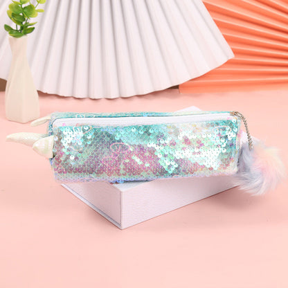Rainbow Sequin Unicorn Pencil Case