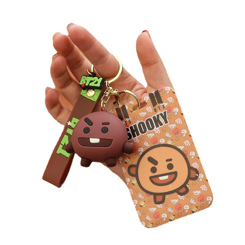 Cartoon Silicone Card Holder ID Holder Keychain Cute Keychain