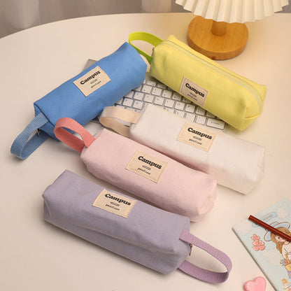 Simple Canvas Large Capacity Pencil Case