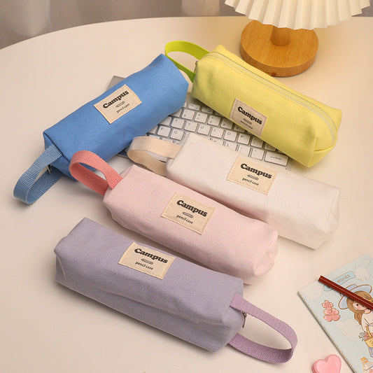 Simple Canvas Large Capacity Pencil Case