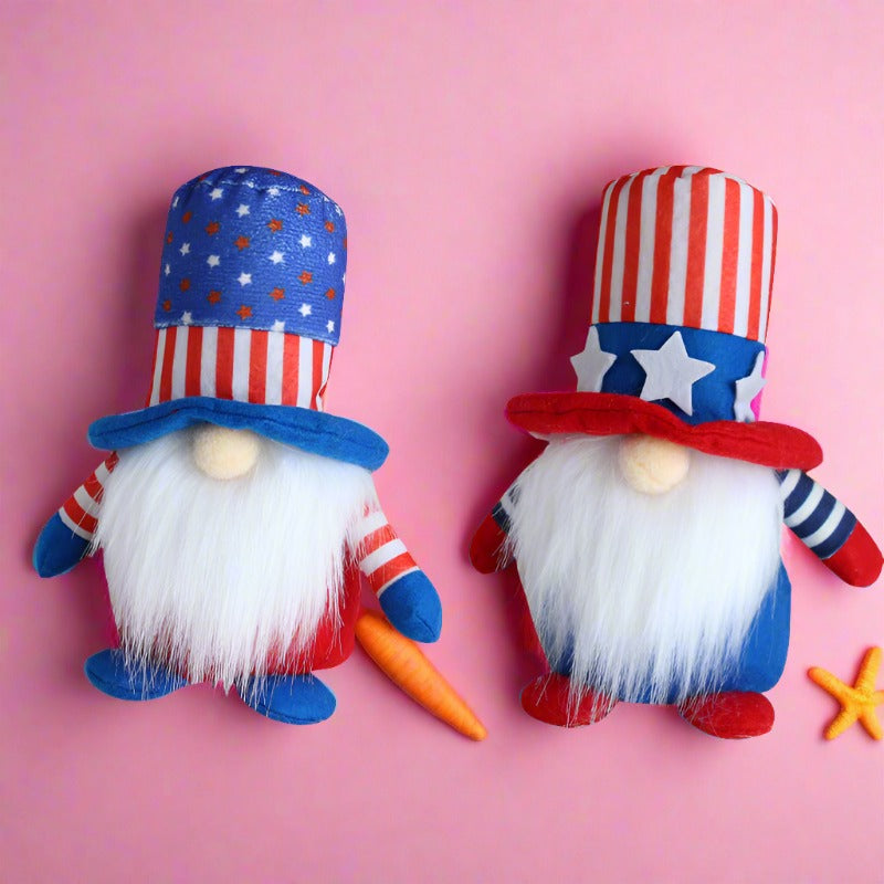 Independence Day Striped Five Star Faceless Fabric Doll