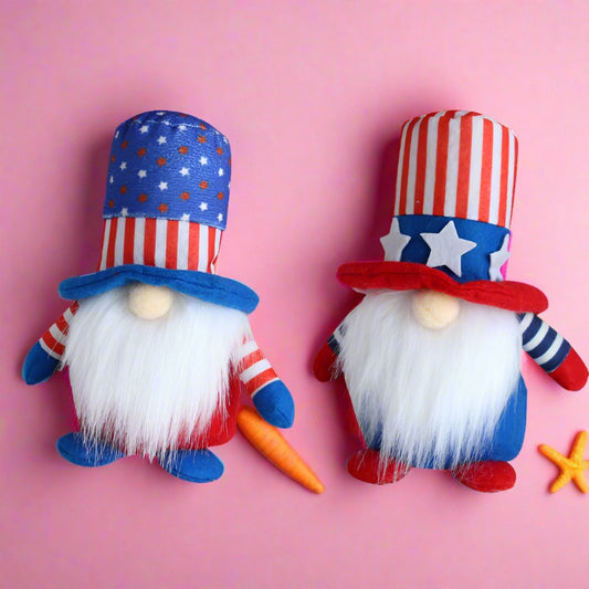 Independence Day Striped Five Star Faceless Fabric Doll