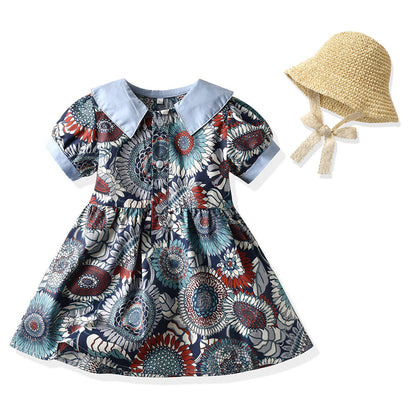 Children's Cotton Countryside Style Floral Dresses