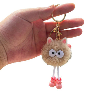 Cute Cartoon Plush Doll Small Briquette Keychain
