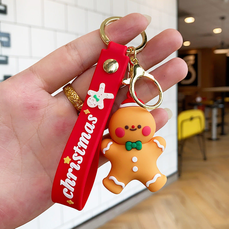 Christmas Cartoon Soft Santa Claus Christmas Tree Keychain