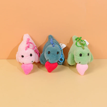Stretchable Love Dinosaur Plush Keychain