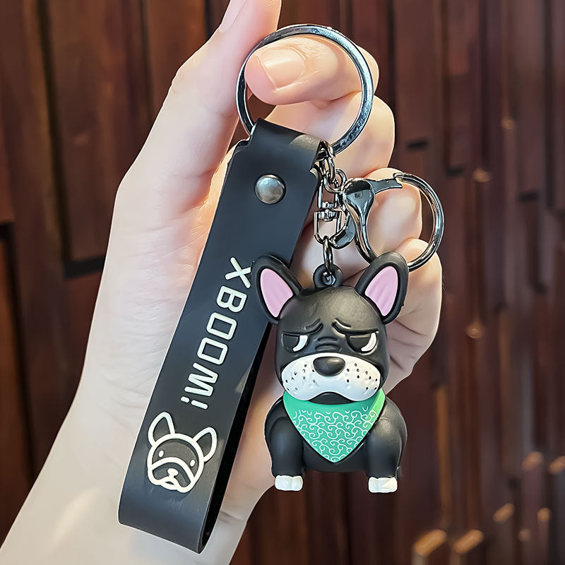 Bulldog Silicone Keychain