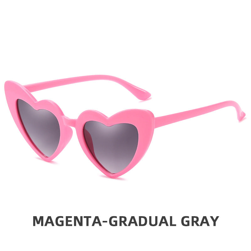 Children's Retro Personality Love Style Anti-ultraviolet Sunglasses