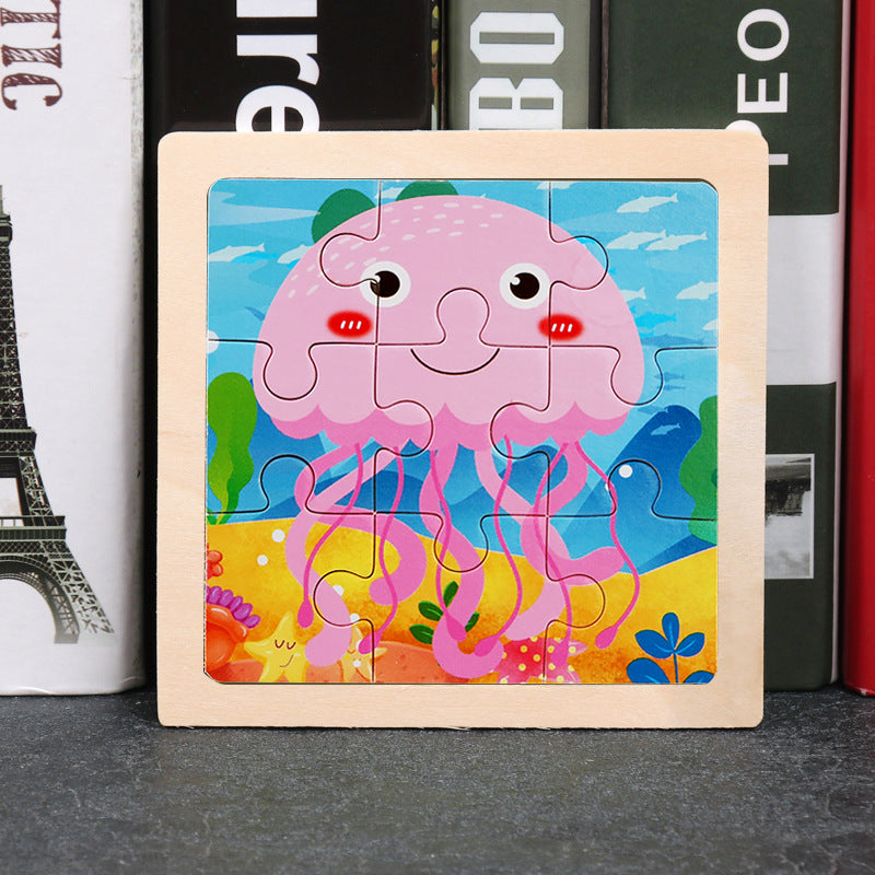 Wholesale Cartoon Animal Jigsaw Puzzle Wooden TOY