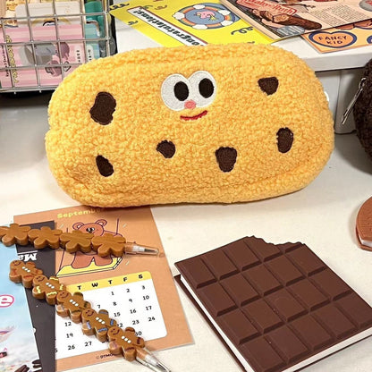 Cookies Cute Large Capacity Plush Pen Bag