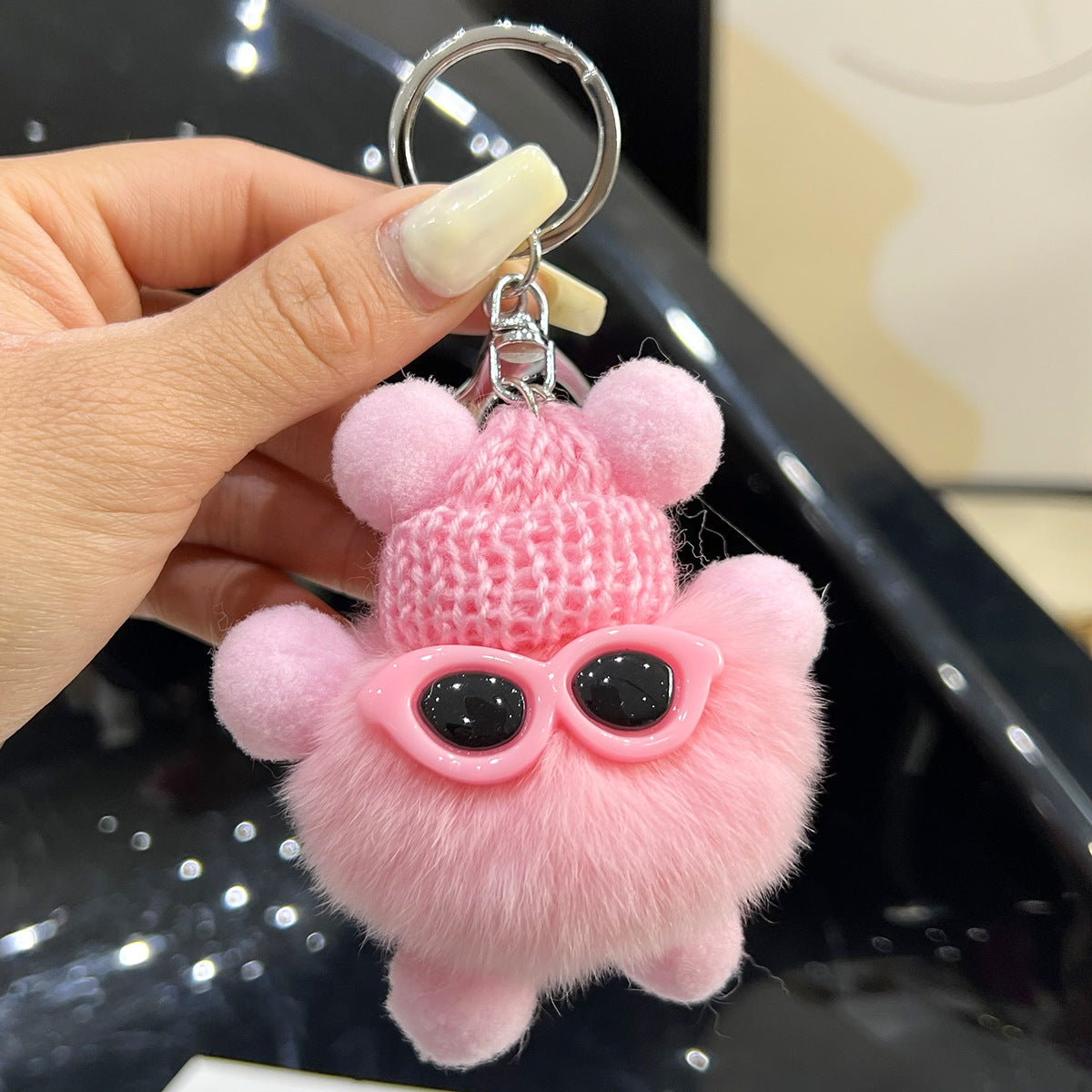 Cute Cartoon Plush Ball Keychains