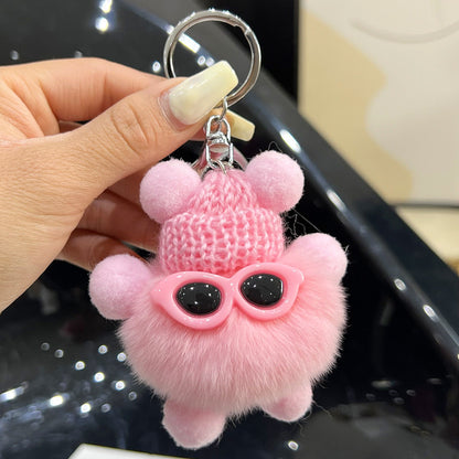 Cute Cartoon Plush Ball Keychains