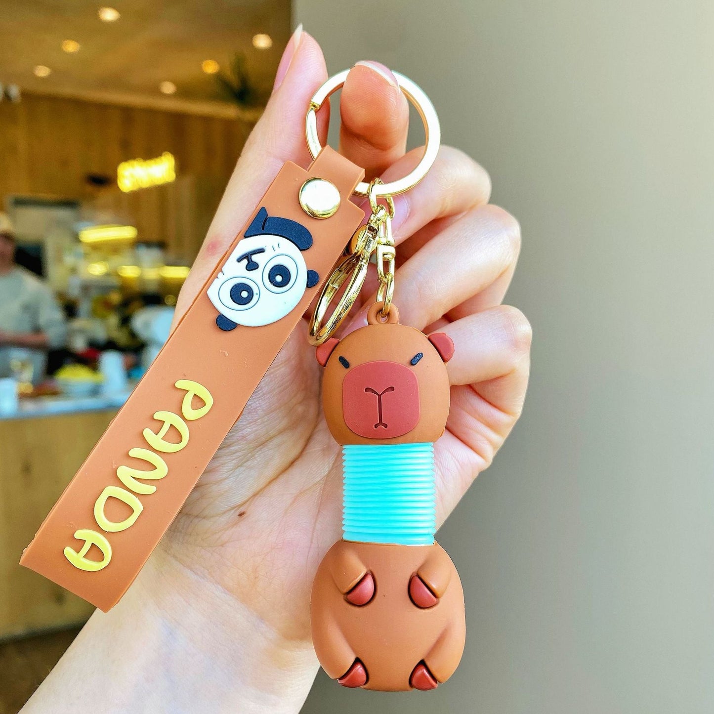 Cartoon Cute Keychain Creative Silicone Retractable Keychains