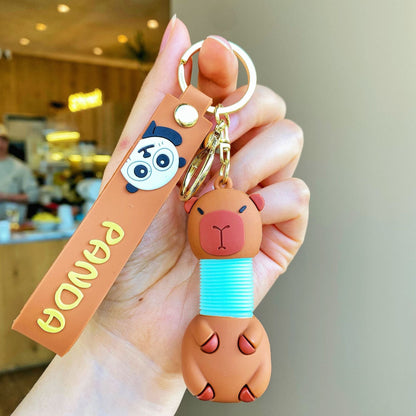 Cartoon Cute Keychain Creative Silicone Retractable Keychains